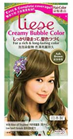 Liese Creamy Bubble Color (ลิเซ่ ครีมมี่ บับเบิ้ล คัลเลอร์ แอช บราวน์) โฟมเปลี่ยนสีผม สีน้ำตาลสโมคกี้